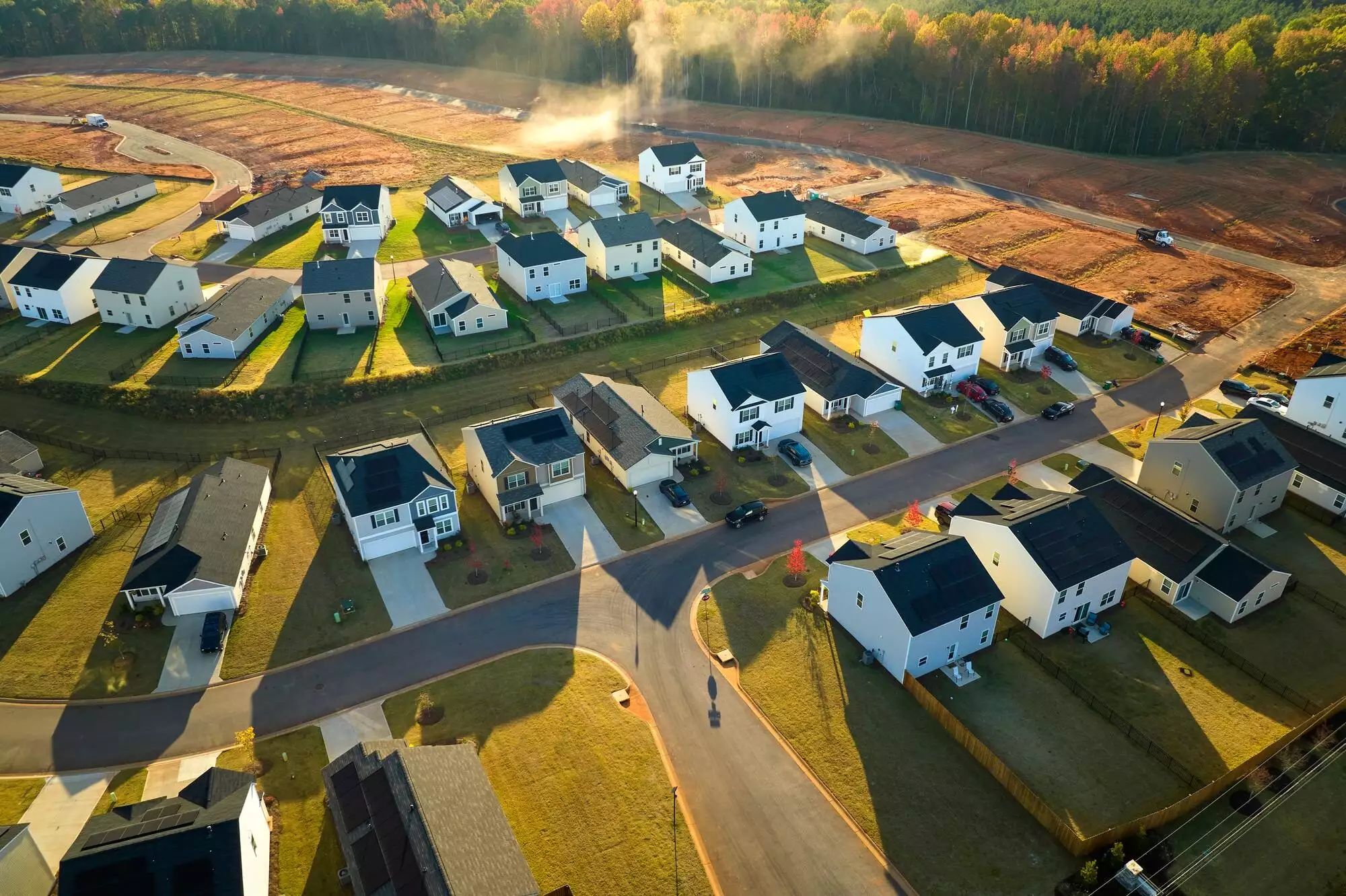 Ground prepared for building of new residential houses